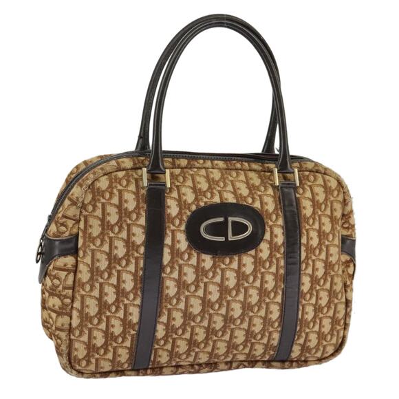 DIOR Trotter Canvas Hand Bag Gold Brown - Picture 1 of 13